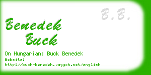 benedek buck business card